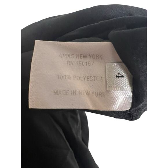Arias New York Black Asymmetrical Halter Tie Neck Sleeveless Cocktail Dress Sz 4 - Picture 15 of 16